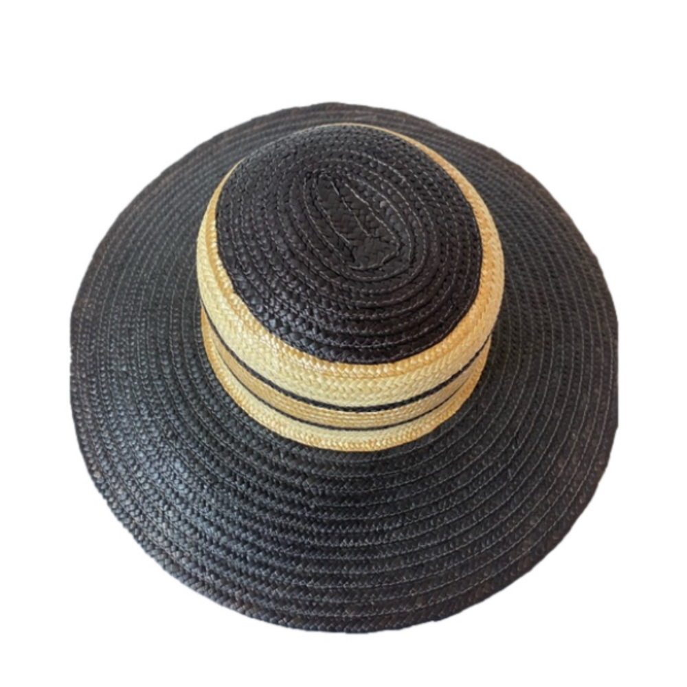 Elegant Black and Gold Women's Sun Hat